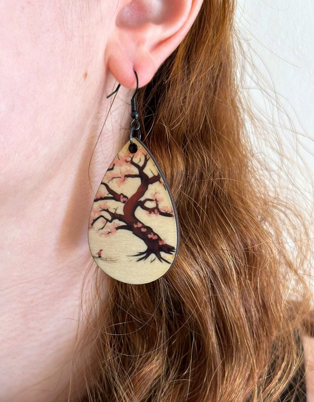 Boucle d'oreilles cerisier