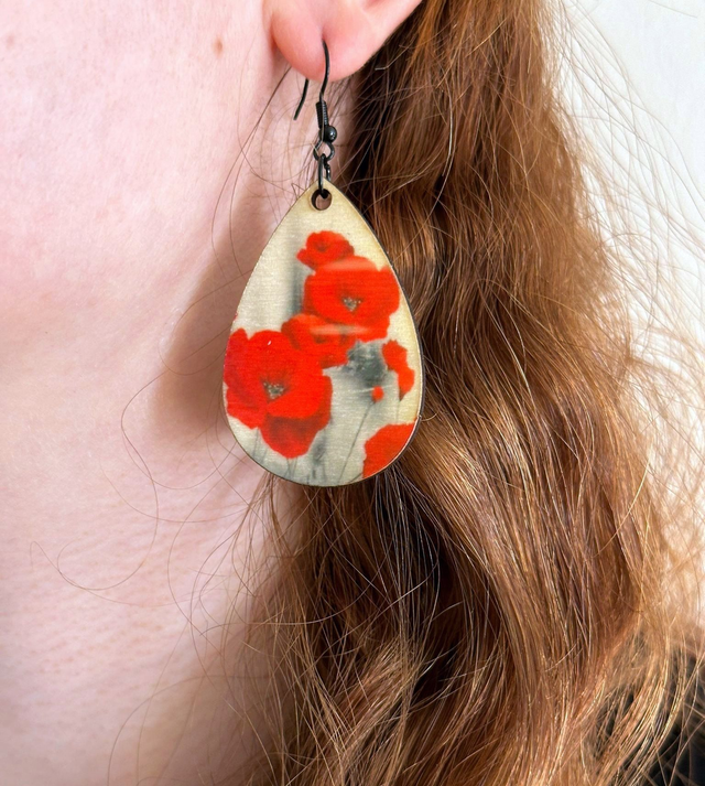 Boucle d'oreilles coquelicot
